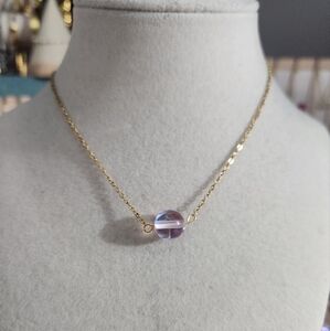 New stainless steel aura quartz necklace